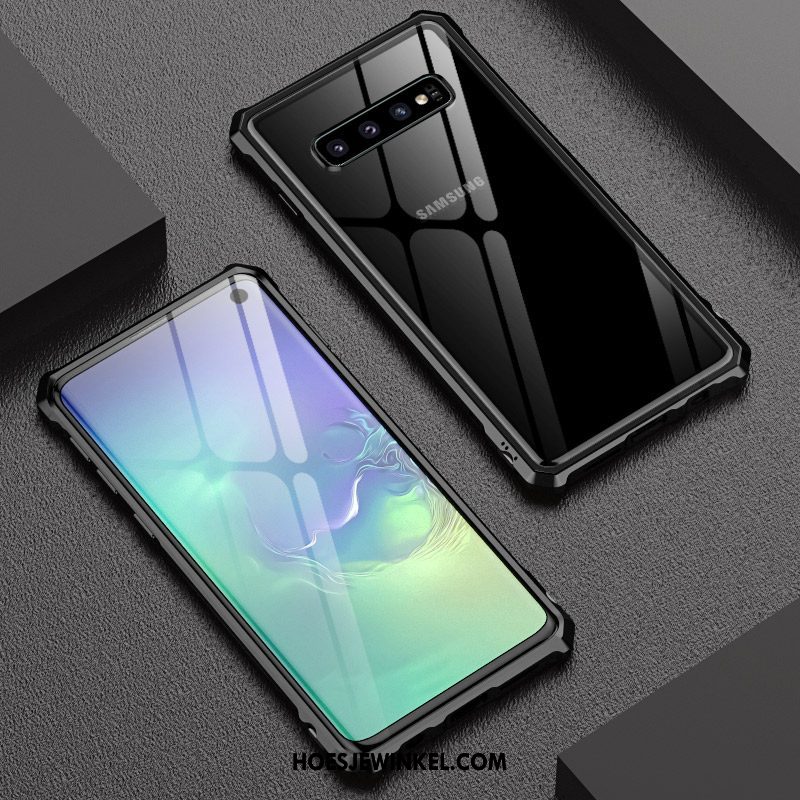 Samsung Galaxy S10+ Hoesje Nieuw Blauw Glas, Samsung Galaxy S10+ Hoesje Hemming Mobiele Telefoon