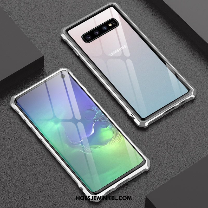 Samsung Galaxy S10+ Hoesje Nieuw Blauw Glas, Samsung Galaxy S10+ Hoesje Hemming Mobiele Telefoon