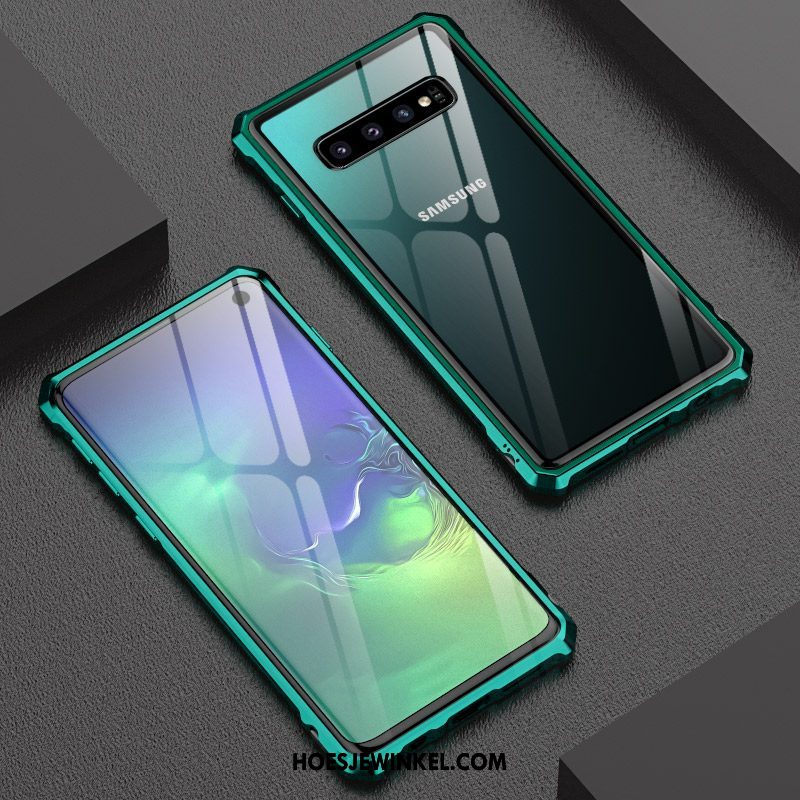 Samsung Galaxy S10+ Hoesje Nieuw Blauw Glas, Samsung Galaxy S10+ Hoesje Hemming Mobiele Telefoon