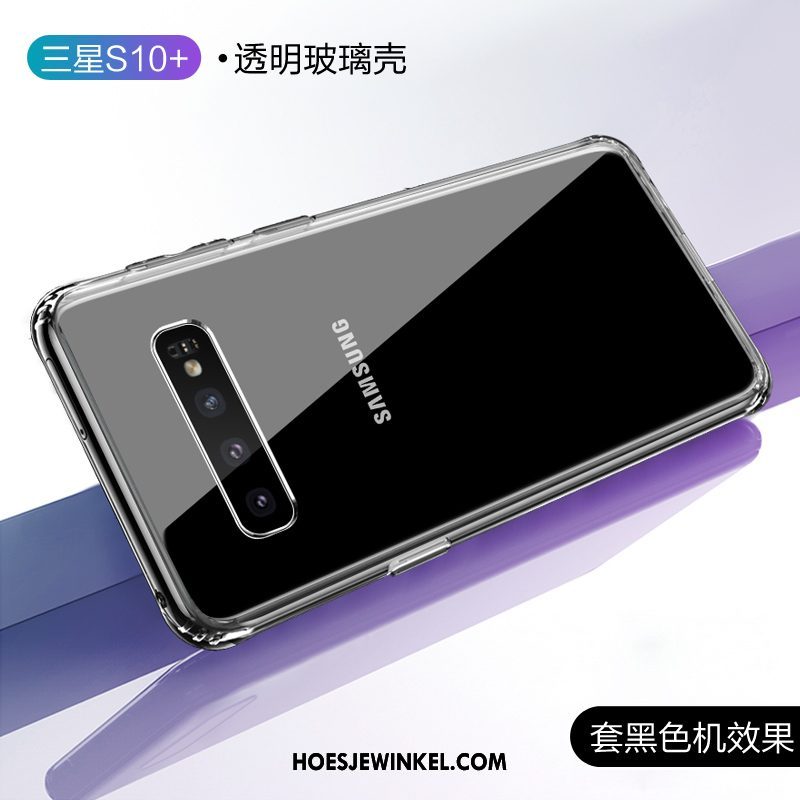 Samsung Galaxy S10+ Hoesje Persoonlijk Anti-fall Glas, Samsung Galaxy S10+ Hoesje Bescherming Dun