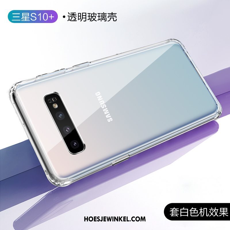 Samsung Galaxy S10+ Hoesje Persoonlijk Anti-fall Glas, Samsung Galaxy S10+ Hoesje Bescherming Dun