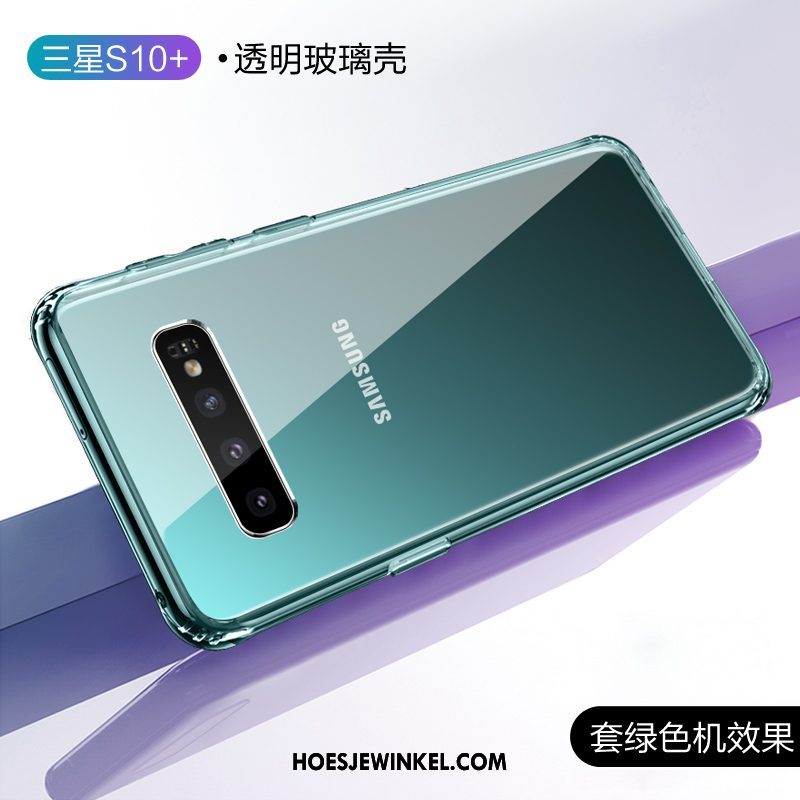 Samsung Galaxy S10+ Hoesje Persoonlijk Anti-fall Glas, Samsung Galaxy S10+ Hoesje Bescherming Dun