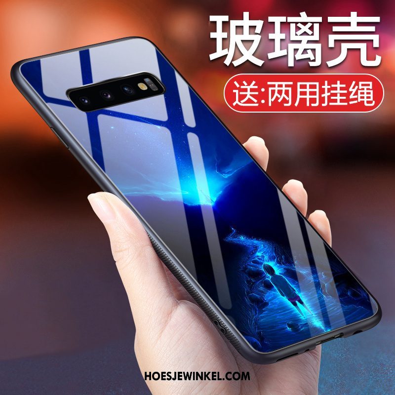 Samsung Galaxy S10+ Hoesje Persoonlijk Mobiele Telefoon Blauw, Samsung Galaxy S10+ Hoesje Ster Gekleurde