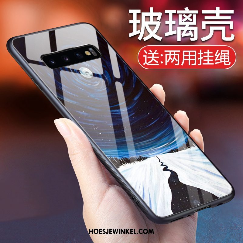 Samsung Galaxy S10+ Hoesje Persoonlijk Mobiele Telefoon Blauw, Samsung Galaxy S10+ Hoesje Ster Gekleurde