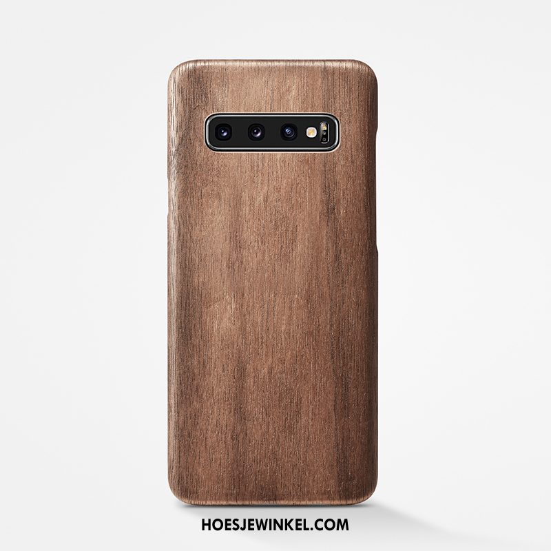 Samsung Galaxy S10 Hoesje Schrobben Persoonlijk Ster, Samsung Galaxy S10 Hoesje Dun Hout Braun