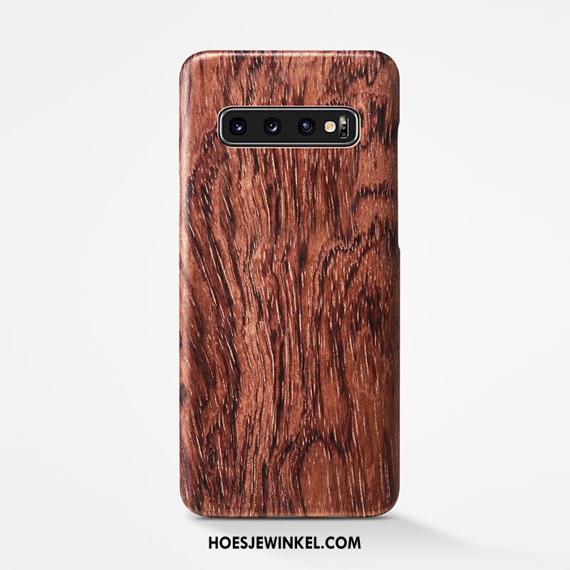 Samsung Galaxy S10 Hoesje Schrobben Persoonlijk Ster, Samsung Galaxy S10 Hoesje Dun Hout Braun