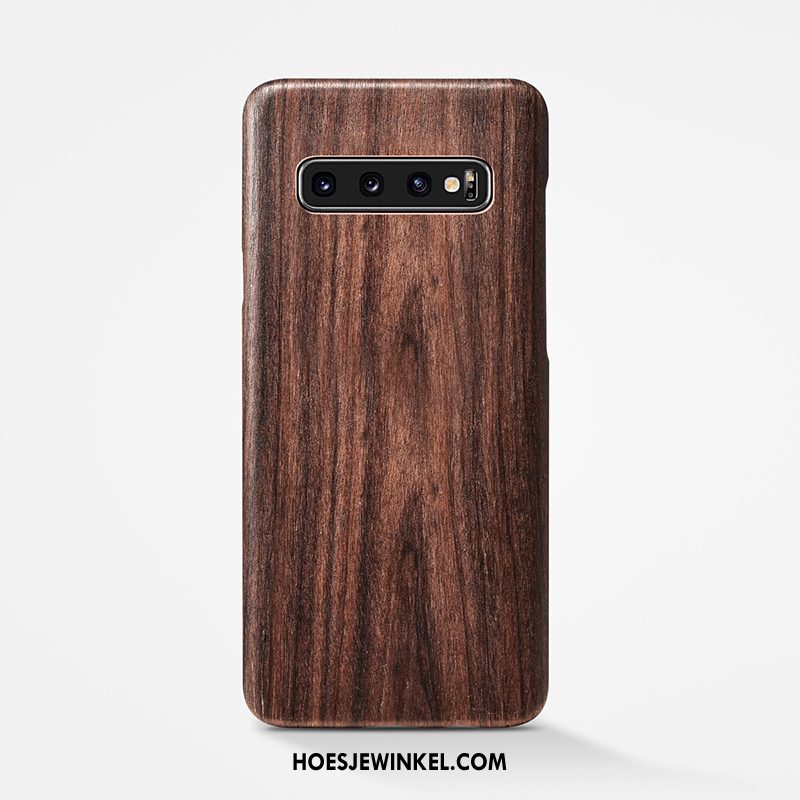 Samsung Galaxy S10 Hoesje Schrobben Persoonlijk Ster, Samsung Galaxy S10 Hoesje Dun Hout Braun