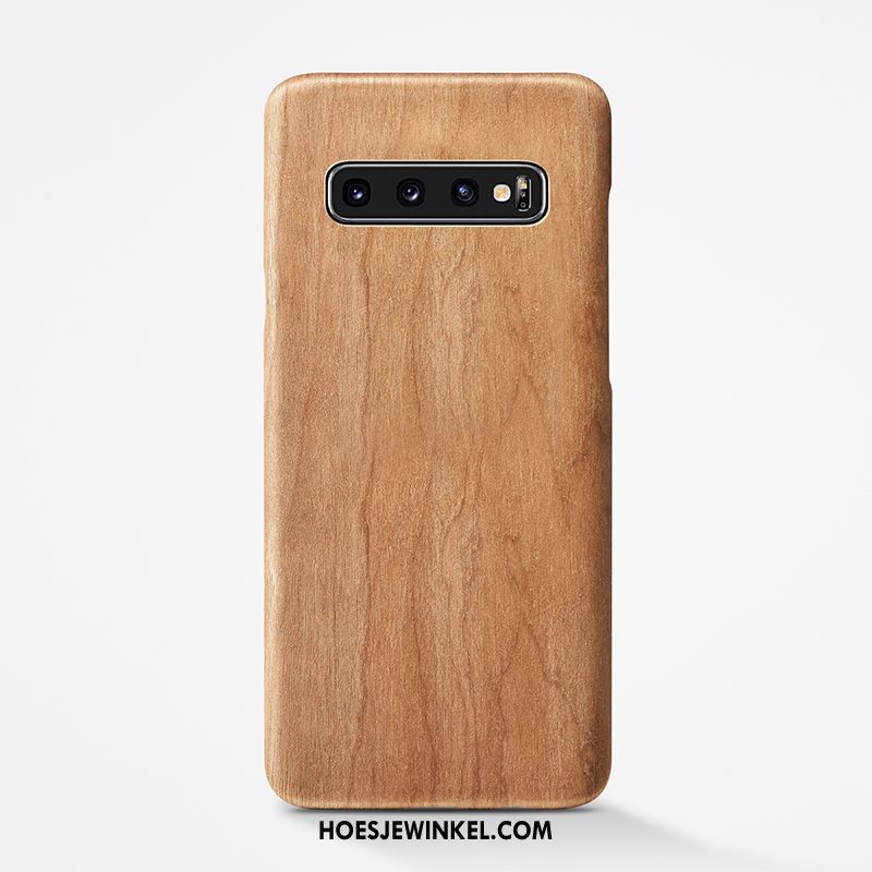 Samsung Galaxy S10 Hoesje Schrobben Persoonlijk Ster, Samsung Galaxy S10 Hoesje Dun Hout Braun