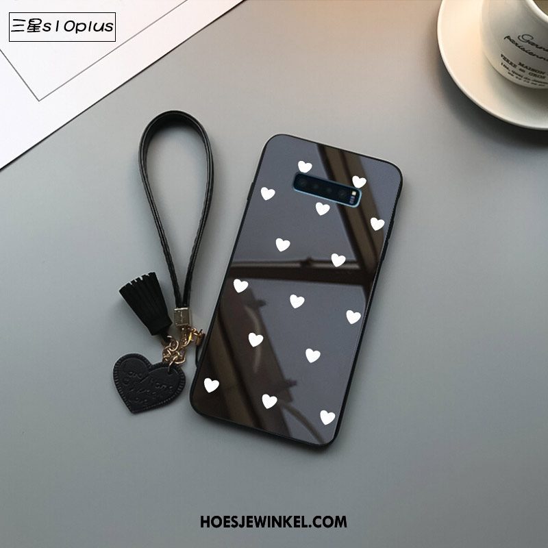 Samsung Galaxy S10+ Hoesje Ster Glas Mobiele Telefoon, Samsung Galaxy S10+ Hoesje Hoes Zwart