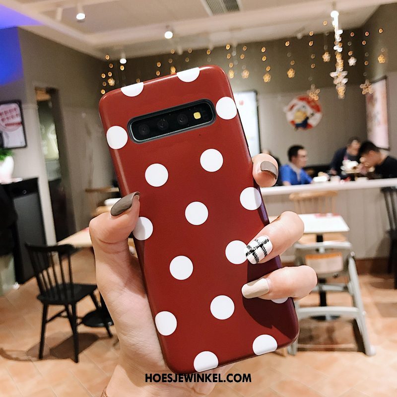 Samsung Galaxy S10 Hoesje Ster Net Red Siliconen, Samsung Galaxy S10 Hoesje Hoes Zacht