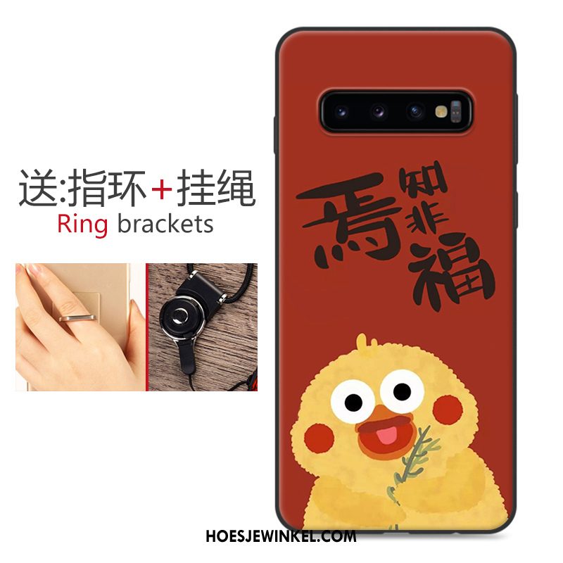 Samsung Galaxy S10 Hoesje Trendy Merk Mooie Ster, Samsung Galaxy S10 Hoesje Roze Schrobben