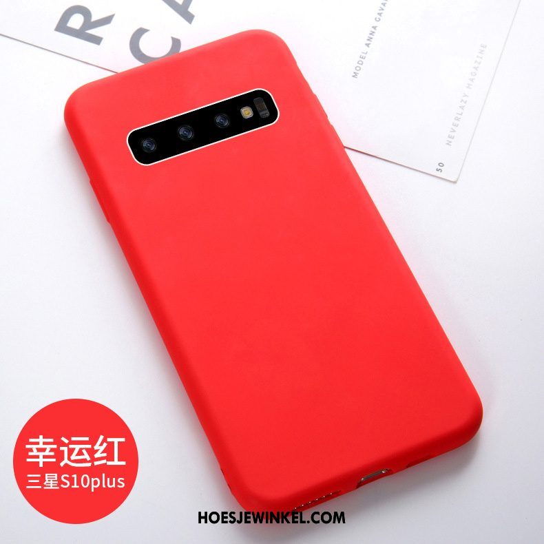 Samsung Galaxy S10+ Hoesje Trendy Merk Rood Zacht, Samsung Galaxy S10+ Hoesje Persoonlijk Ster