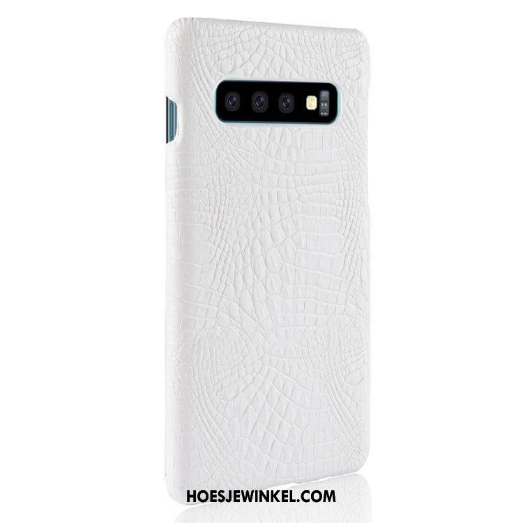 Samsung Galaxy S10+ Hoesje Vintage Krokodillenleer Hoes, Samsung Galaxy S10+ Hoesje Ster Hard Orange