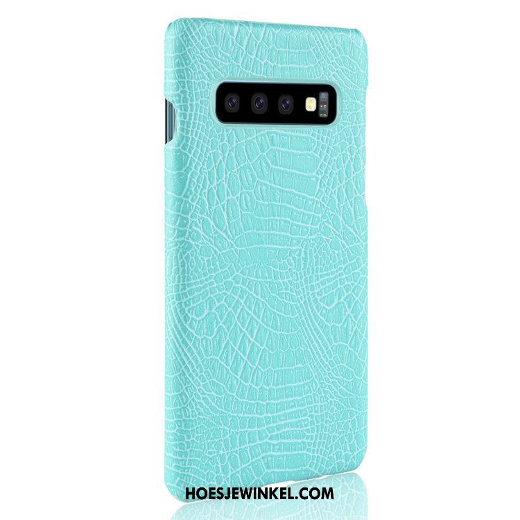 Samsung Galaxy S10+ Hoesje Vintage Krokodillenleer Hoes, Samsung Galaxy S10+ Hoesje Ster Hard Orange