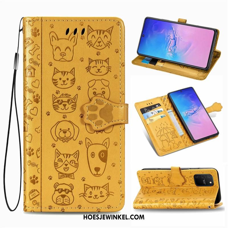 Samsung Galaxy S10 Lite Hoesje Anti-fall Patroon Leren Etui, Samsung Galaxy S10 Lite Hoesje Groen Mooie