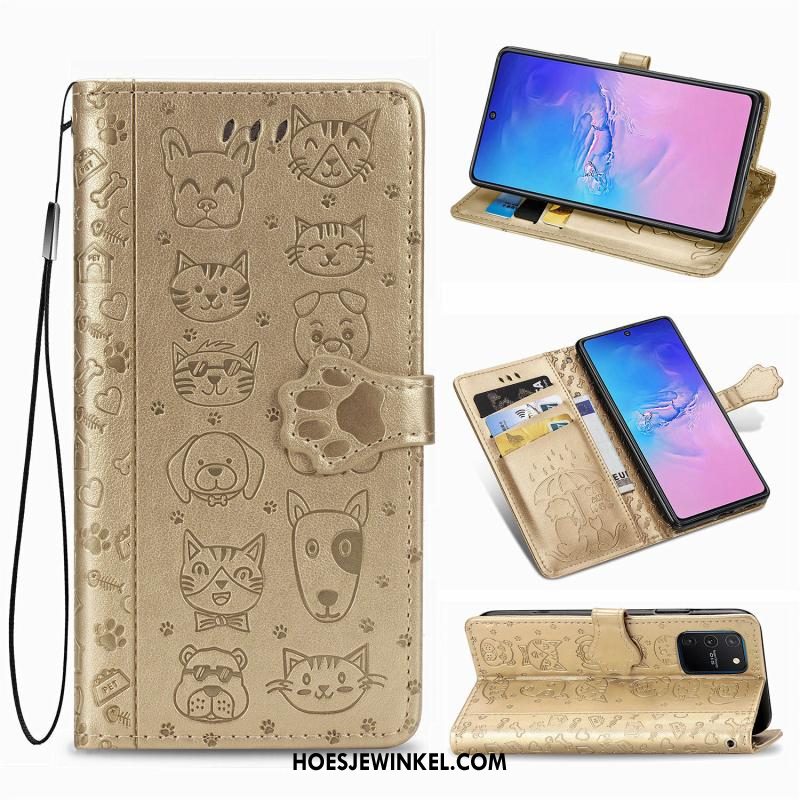 Samsung Galaxy S10 Lite Hoesje Anti-fall Patroon Leren Etui, Samsung Galaxy S10 Lite Hoesje Groen Mooie