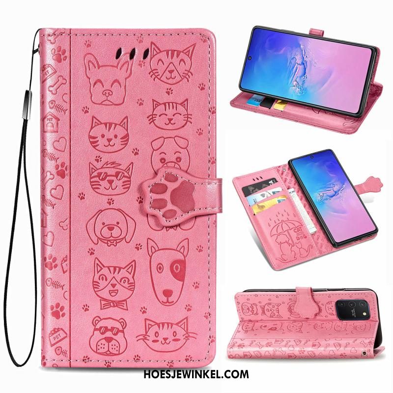 Samsung Galaxy S10 Lite Hoesje Anti-fall Patroon Leren Etui, Samsung Galaxy S10 Lite Hoesje Groen Mooie