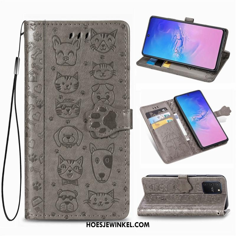 Samsung Galaxy S10 Lite Hoesje Anti-fall Patroon Leren Etui, Samsung Galaxy S10 Lite Hoesje Groen Mooie