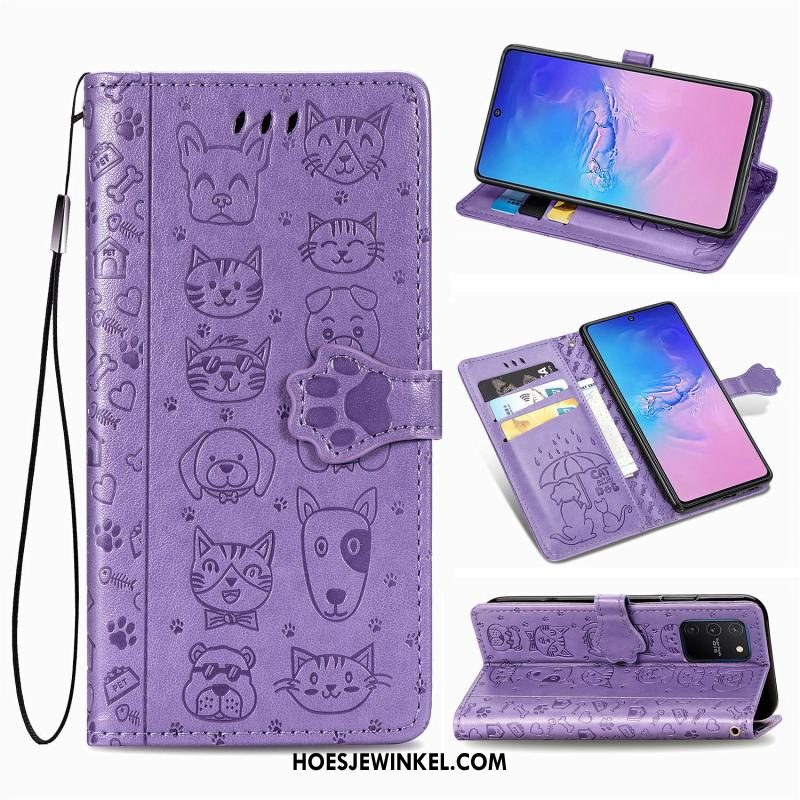 Samsung Galaxy S10 Lite Hoesje Anti-fall Patroon Leren Etui, Samsung Galaxy S10 Lite Hoesje Groen Mooie