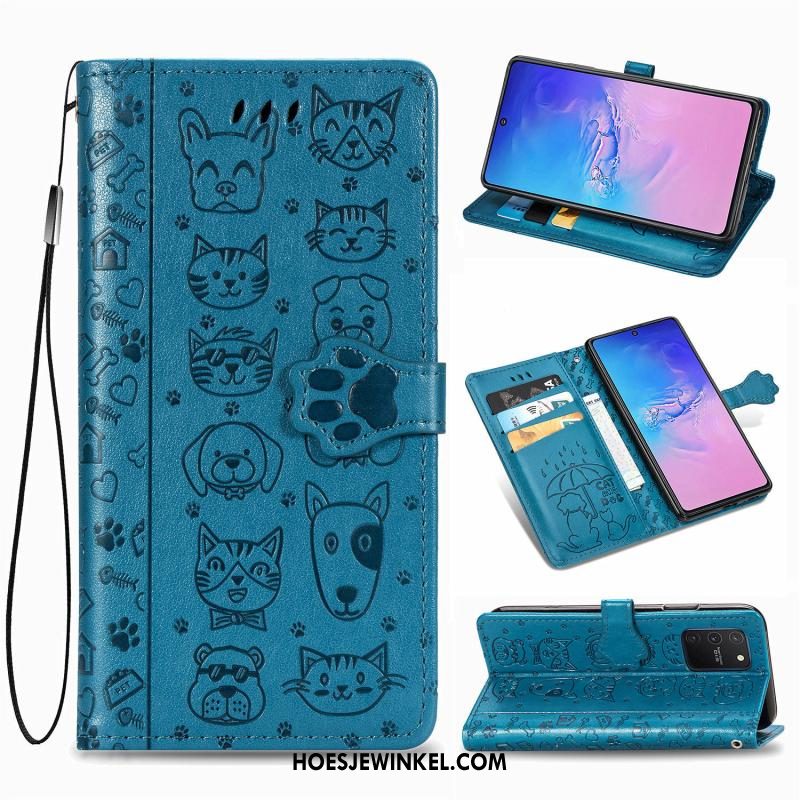 Samsung Galaxy S10 Lite Hoesje Anti-fall Patroon Leren Etui, Samsung Galaxy S10 Lite Hoesje Groen Mooie