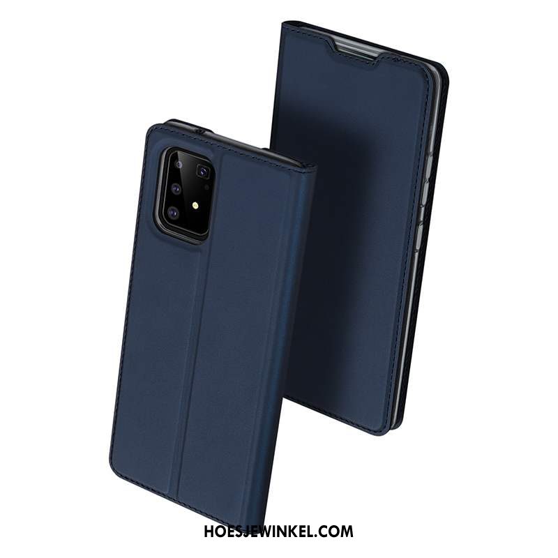 Samsung Galaxy S10 Lite Hoesje Dun Groen Folio, Samsung Galaxy S10 Lite Hoesje Anti-fall Leren Etui