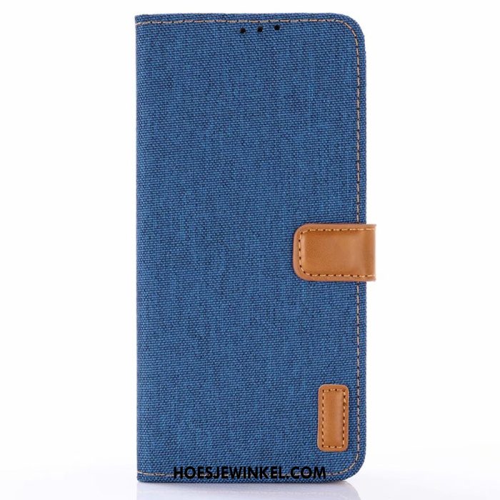 Samsung Galaxy S10 Lite Hoesje Ster Denim Blauw, Samsung Galaxy S10 Lite Hoesje Leren Etui Hoes