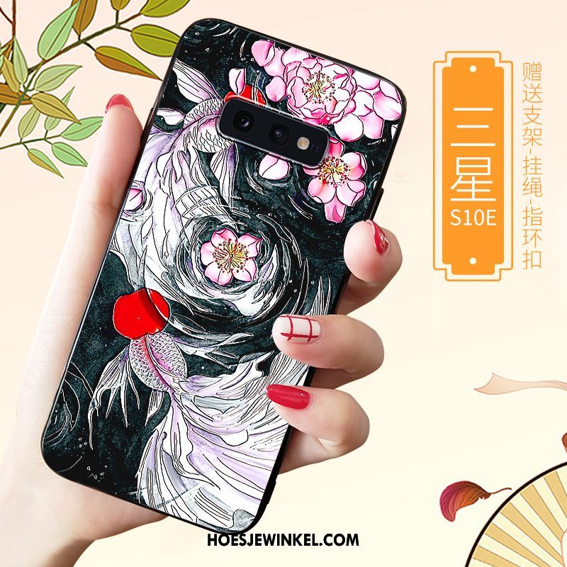 Samsung Galaxy S10e Hoesje Bescherming High End Wit, Samsung Galaxy S10e Hoesje Ster Schrobben
