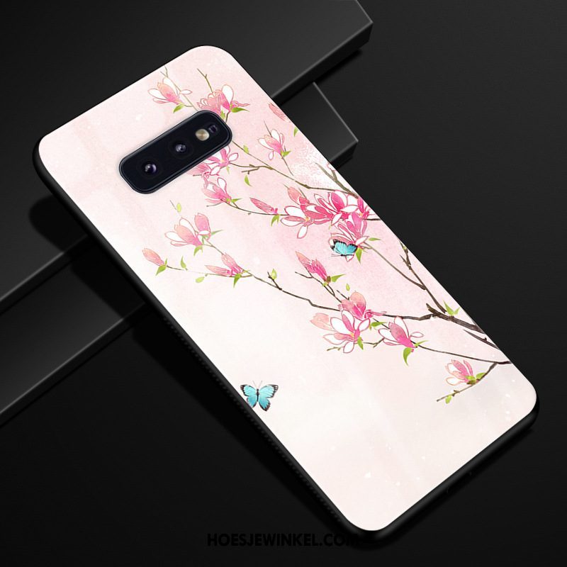 Samsung Galaxy S10e Hoesje Bescherming Ster Roze, Samsung Galaxy S10e Hoesje Glas Trend