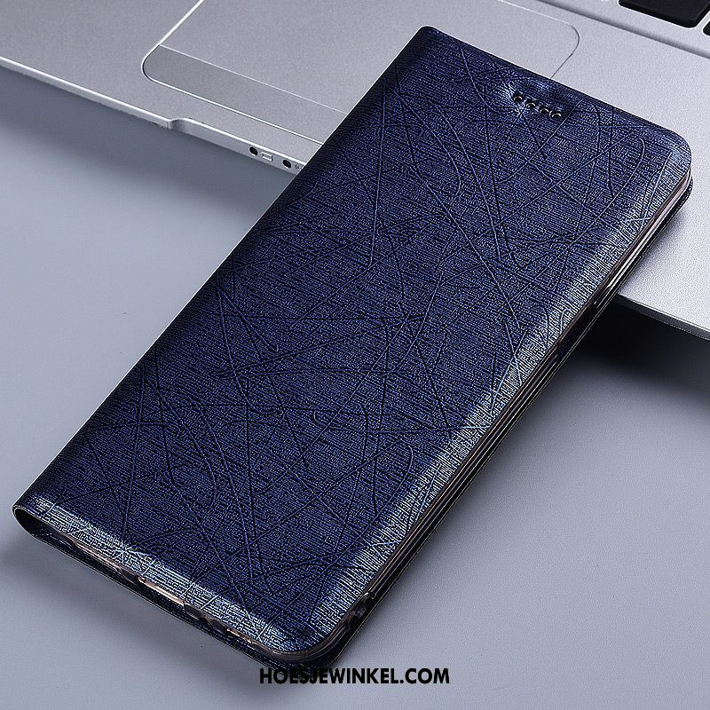 Samsung Galaxy S10e Hoesje Blauw Ster Zijde, Samsung Galaxy S10e Hoesje Leren Etui Hoes