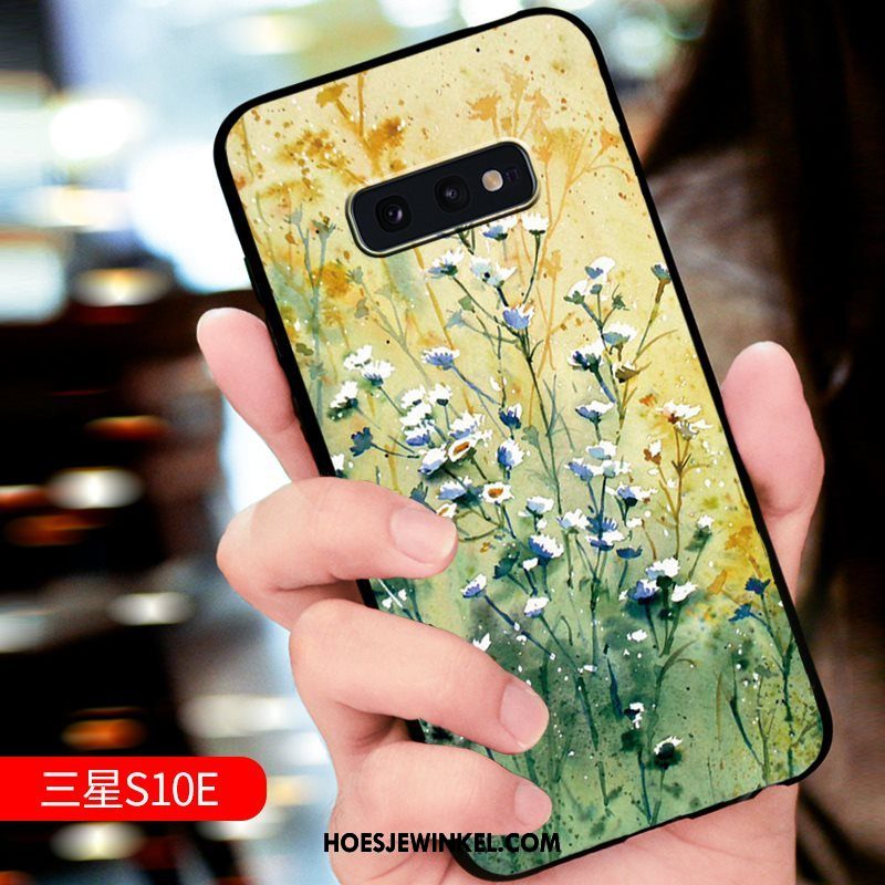 Samsung Galaxy S10e Hoesje Hoes Mobiele Telefoon Ster, Samsung Galaxy S10e Hoesje Nieuw Reliëf Beige