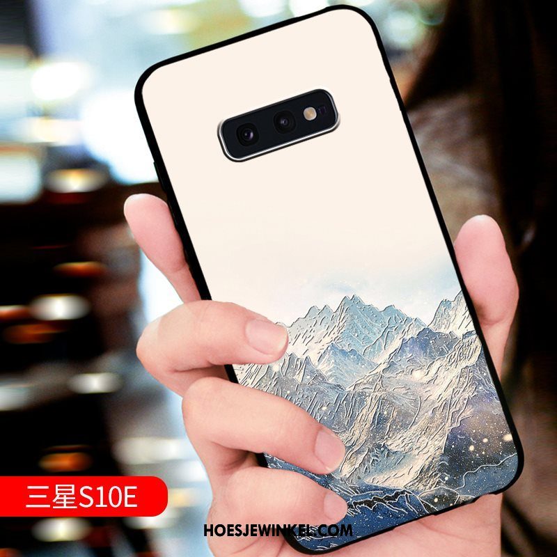 Samsung Galaxy S10e Hoesje Hoes Mobiele Telefoon Ster, Samsung Galaxy S10e Hoesje Nieuw Reliëf Beige