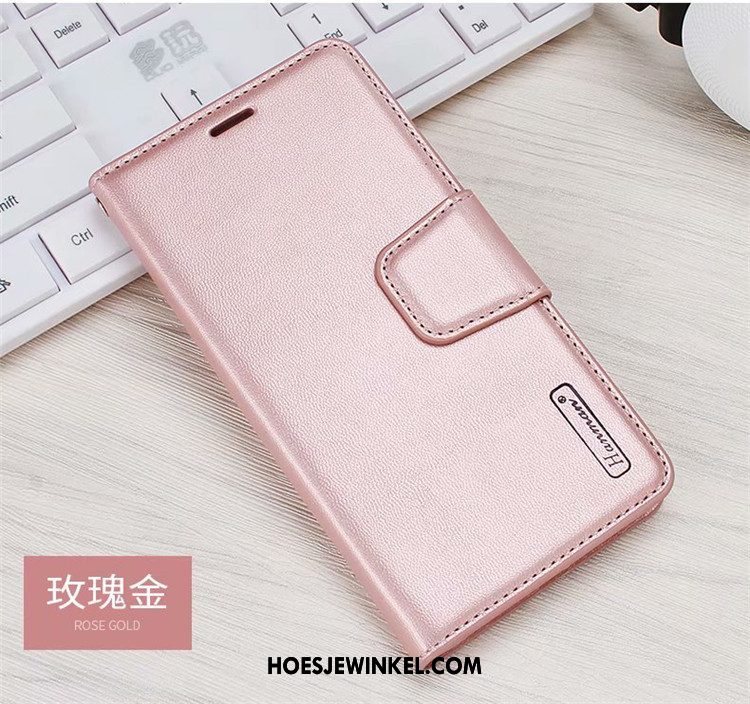 Samsung Galaxy S10e Hoesje Leren Etui Rood Ster, Samsung Galaxy S10e Hoesje Folio Kaart