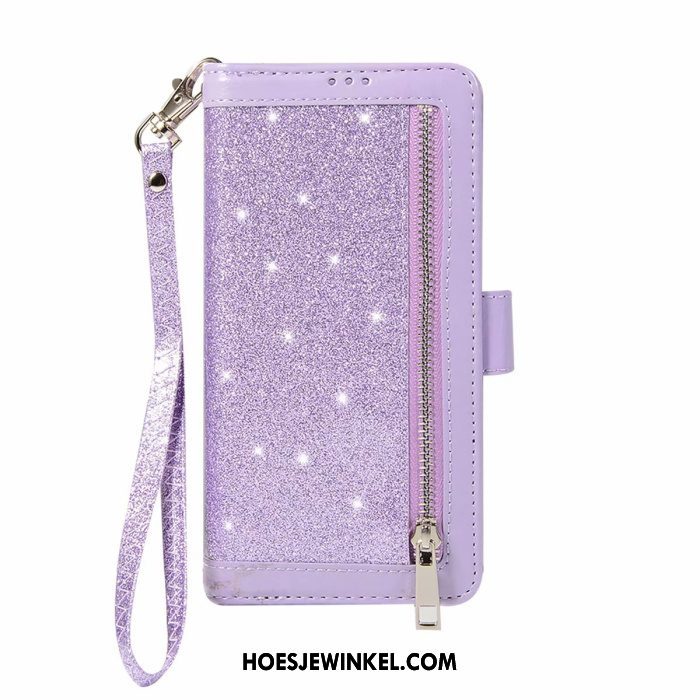 Samsung Galaxy S10e Hoesje Mobiele Telefoon Roze Ster, Samsung Galaxy S10e Hoesje Leren Etui Portemonnee