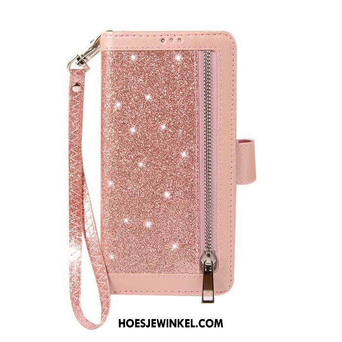 Samsung Galaxy S10e Hoesje Mobiele Telefoon Roze Ster, Samsung Galaxy S10e Hoesje Leren Etui Portemonnee