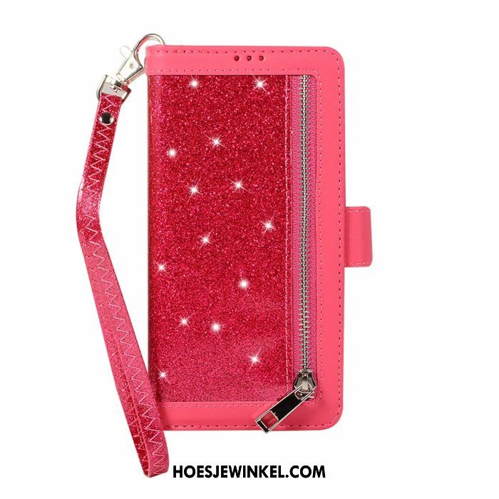 Samsung Galaxy S10e Hoesje Mobiele Telefoon Roze Ster, Samsung Galaxy S10e Hoesje Leren Etui Portemonnee