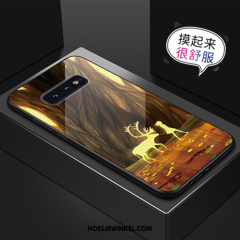 Samsung Galaxy S10e Hoesje Mobiele Telefoon Scheppend Anti-fall, Samsung Galaxy S10e Hoesje Glas Geel