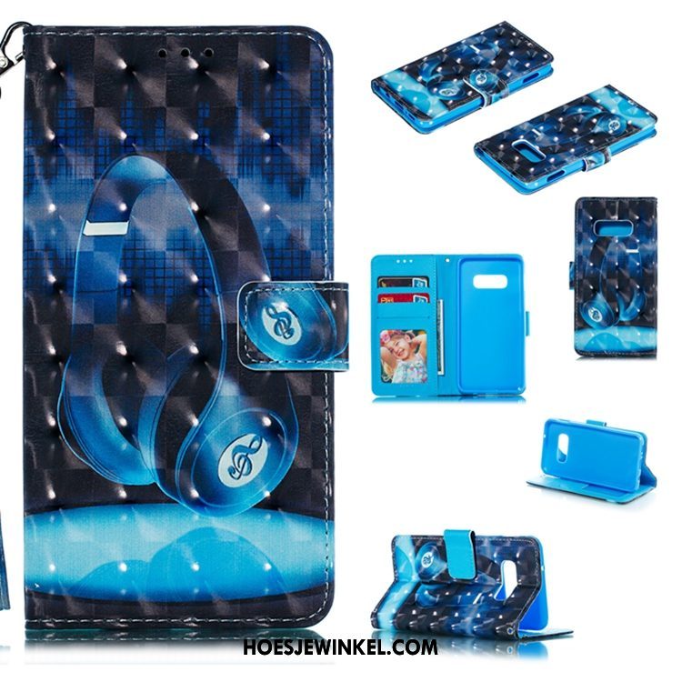 Samsung Galaxy S10e Hoesje Ster Trend Folio, Samsung Galaxy S10e Hoesje Mobiele Telefoon Leren Etui