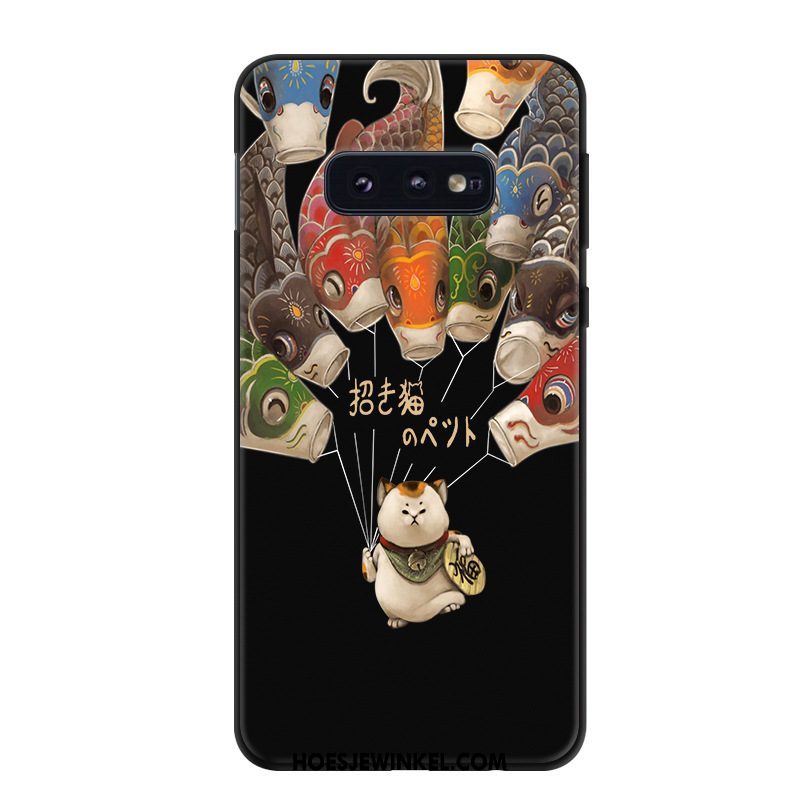 Samsung Galaxy S10e Hoesje Zwart Trend Mobiele Telefoon, Samsung Galaxy S10e Hoesje Spotprent Bescherming