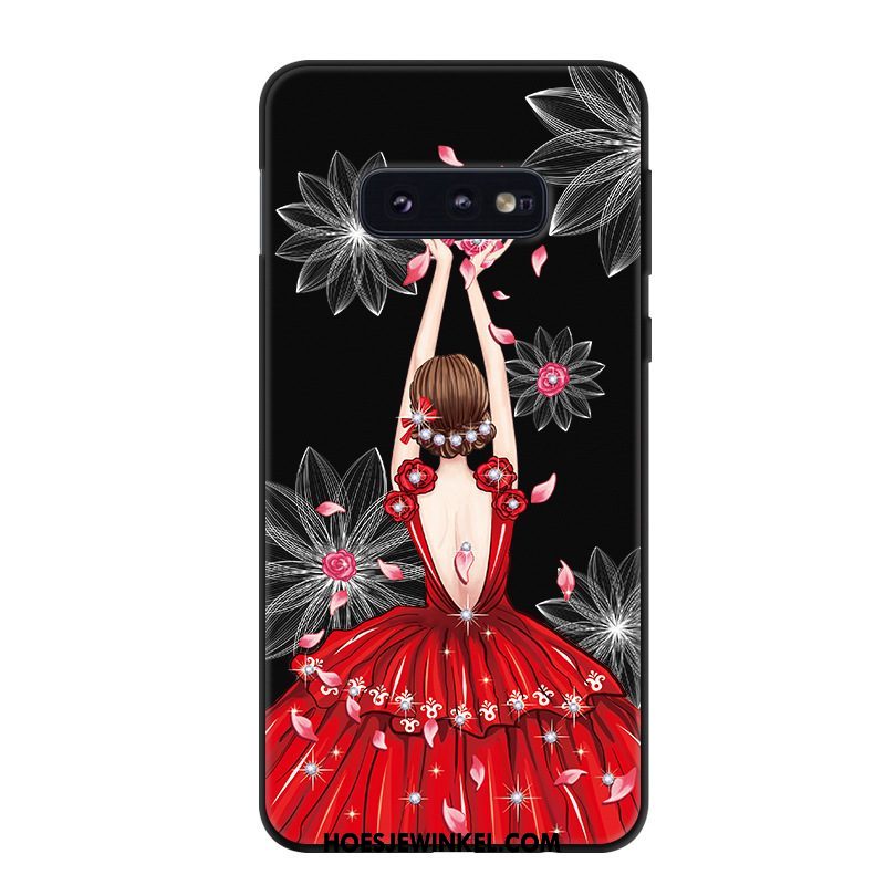 Samsung Galaxy S10e Hoesje Zwart Trend Mobiele Telefoon, Samsung Galaxy S10e Hoesje Spotprent Bescherming