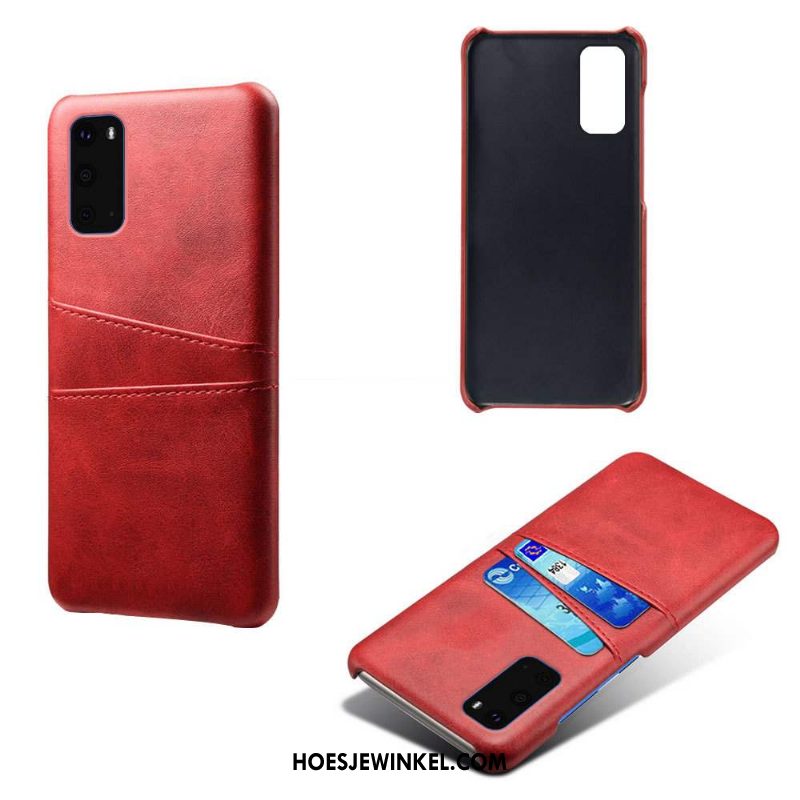 Samsung Galaxy S20 Hoesje Ster Rood Leer, Samsung Galaxy S20 Hoesje Bescherming Mobiele Telefoon