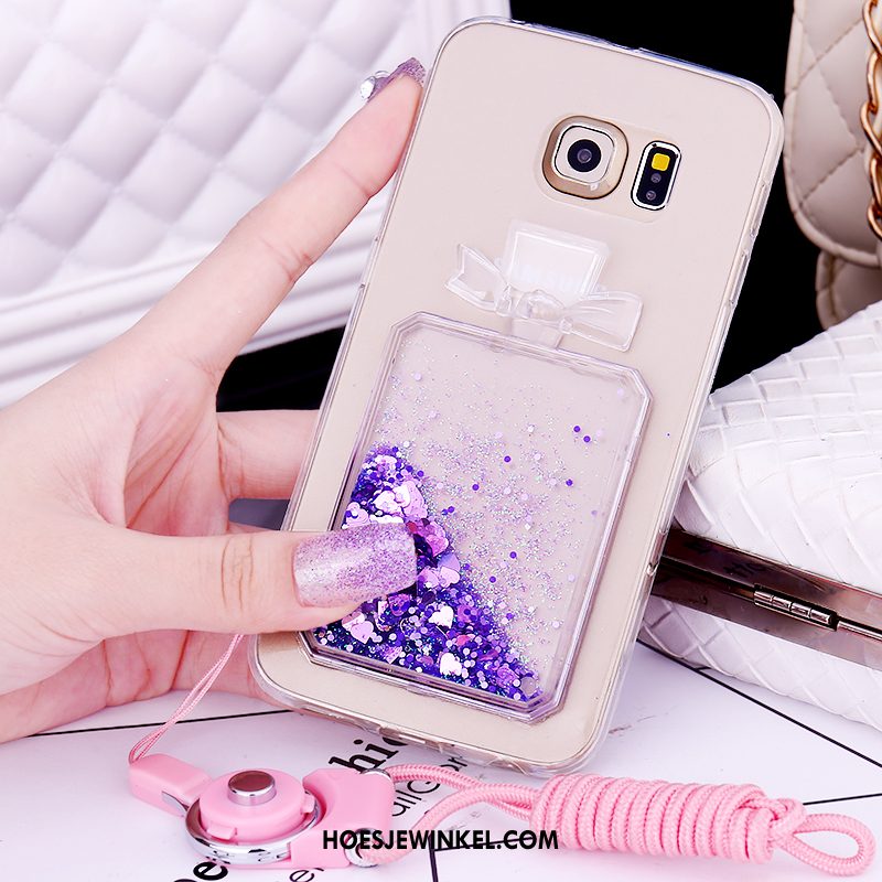 Samsung Galaxy S6 Edge Hoesje Drijfzand Met Strass Bescherming, Samsung Galaxy S6 Edge Hoesje Ster Hoes