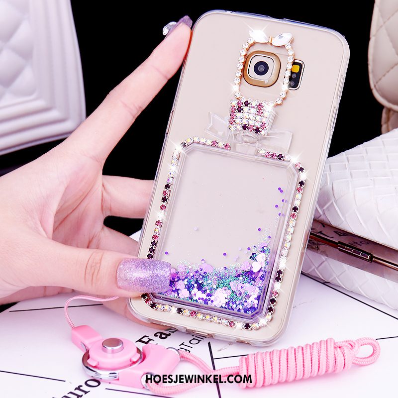 Samsung Galaxy S6 Edge Hoesje Drijfzand Met Strass Bescherming, Samsung Galaxy S6 Edge Hoesje Ster Hoes