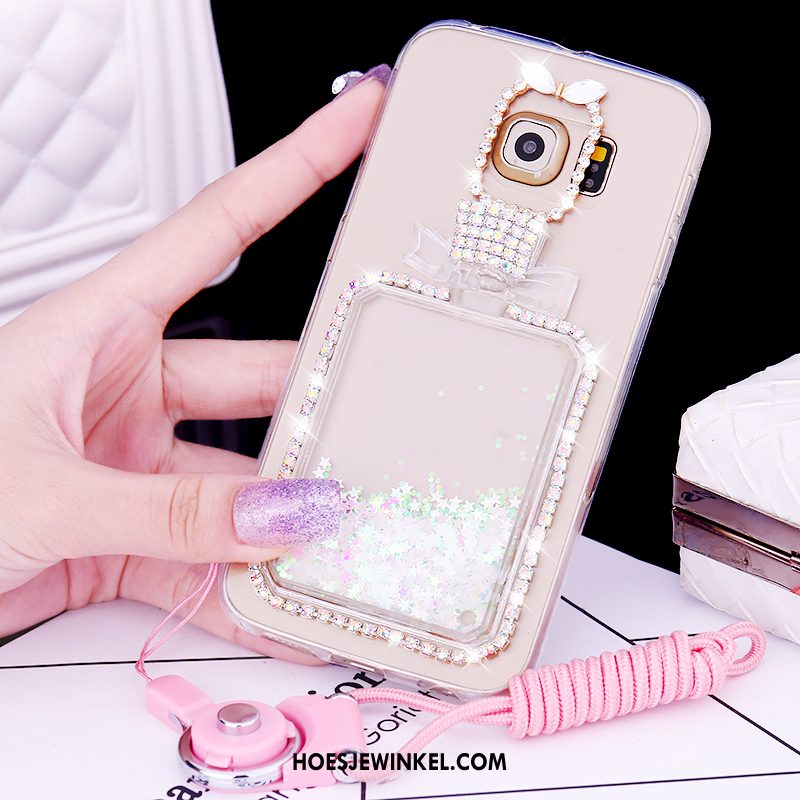 Samsung Galaxy S6 Edge Hoesje Drijfzand Met Strass Bescherming, Samsung Galaxy S6 Edge Hoesje Ster Hoes