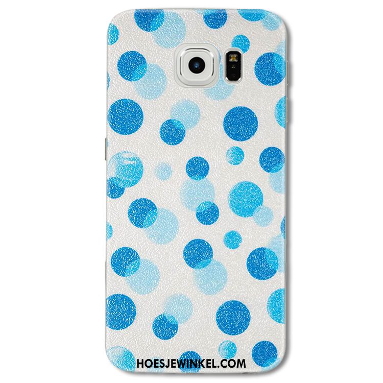 Samsung Galaxy S6 Edge Hoesje Golfpunt Blauw Scheppend, Samsung Galaxy S6 Edge Hoesje Mobiele Telefoon Ster