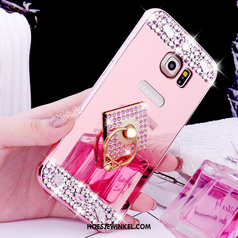 Samsung Galaxy S6 Edge Hoesje Hoes Ring Omlijsting, Samsung Galaxy S6 Edge Hoesje Mobiele Telefoon Spiegel Champagner Farbe