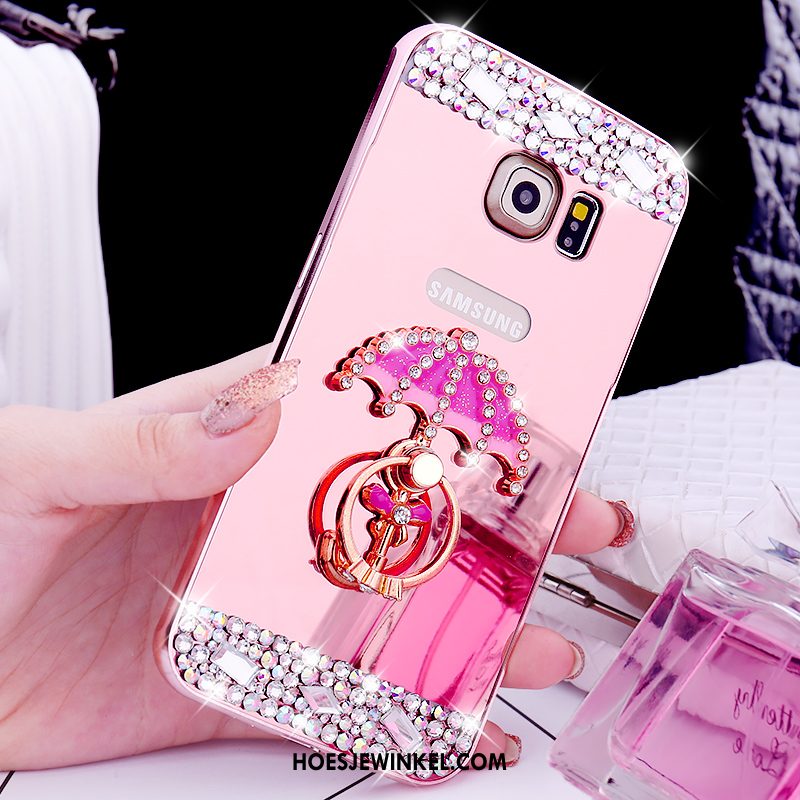 Samsung Galaxy S6 Edge Hoesje Hoes Ring Omlijsting, Samsung Galaxy S6 Edge Hoesje Mobiele Telefoon Spiegel Champagner Farbe