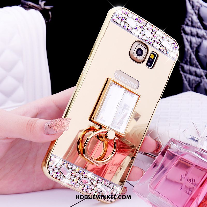 Samsung Galaxy S6 Edge Hoesje Hoes Ring Omlijsting, Samsung Galaxy S6 Edge Hoesje Mobiele Telefoon Spiegel Champagner Farbe