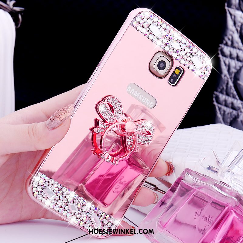 Samsung Galaxy S6 Edge Hoesje Hoes Ring Omlijsting, Samsung Galaxy S6 Edge Hoesje Mobiele Telefoon Spiegel Champagner Farbe