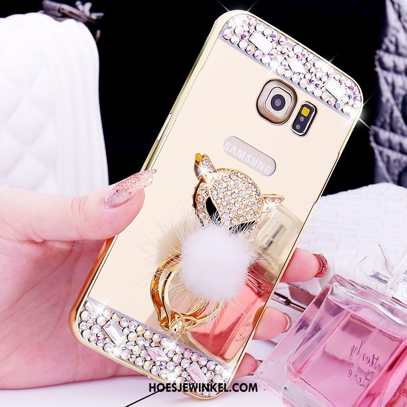 Samsung Galaxy S6 Edge Hoesje Hoes Ring Omlijsting, Samsung Galaxy S6 Edge Hoesje Mobiele Telefoon Spiegel Champagner Farbe