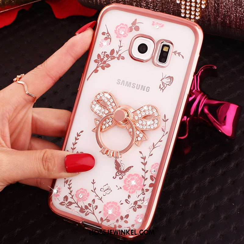 Samsung Galaxy S6 Edge Hoesje Klittenband Mobiele Telefoon Ster, Samsung Galaxy S6 Edge Hoesje Met Strass Bescherming